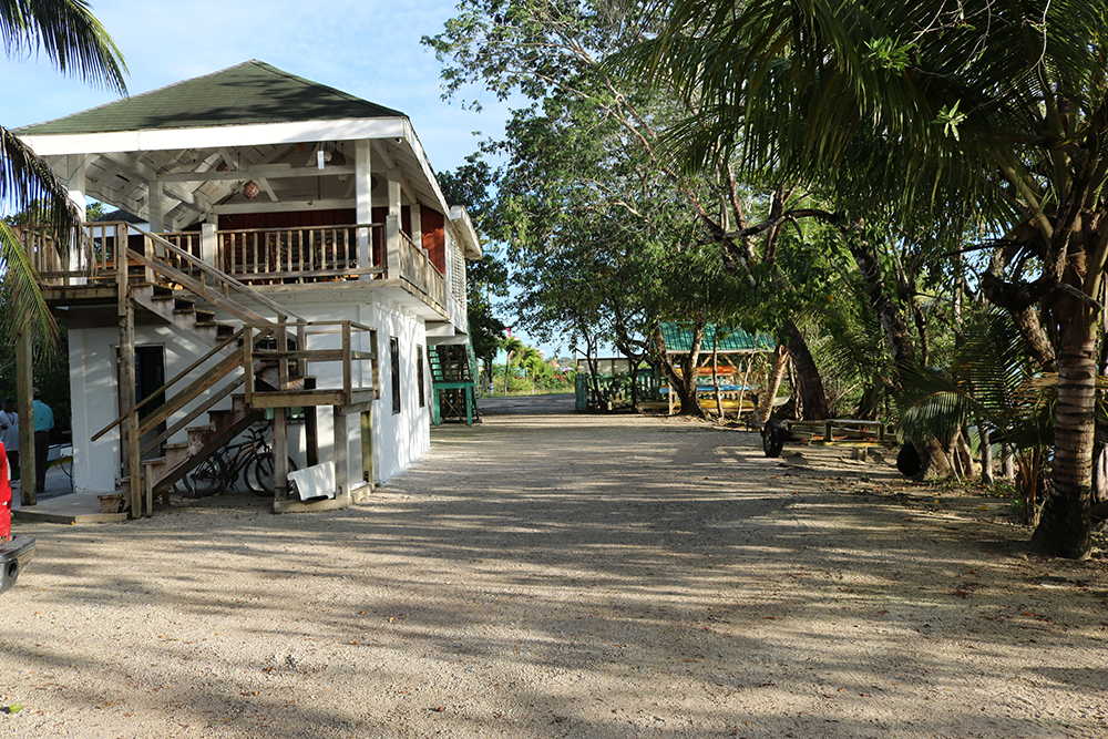 Main Lodge Courtyard Garbutts fishing lodge Belize